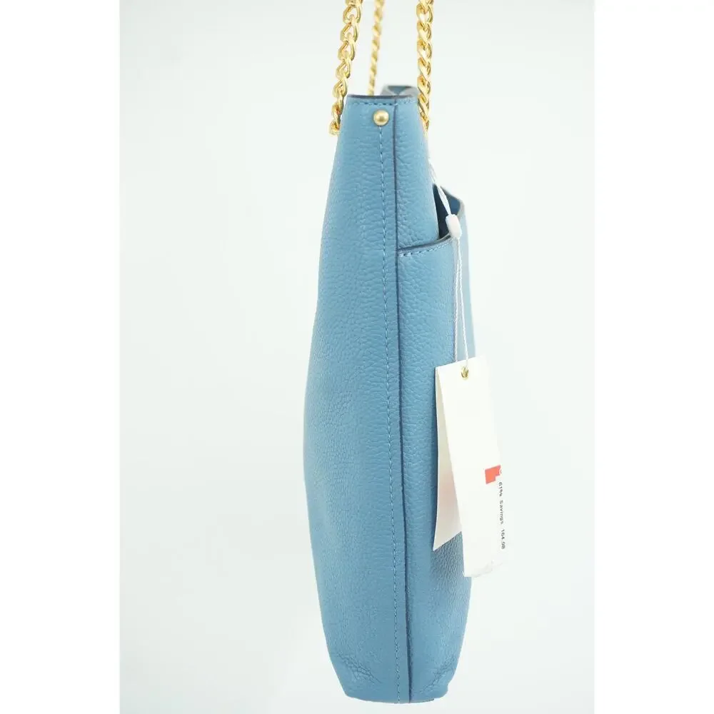 Tory Burch Everly Swingpack Crossbody Bag Logo $428 shoulder chain Blue Yonder